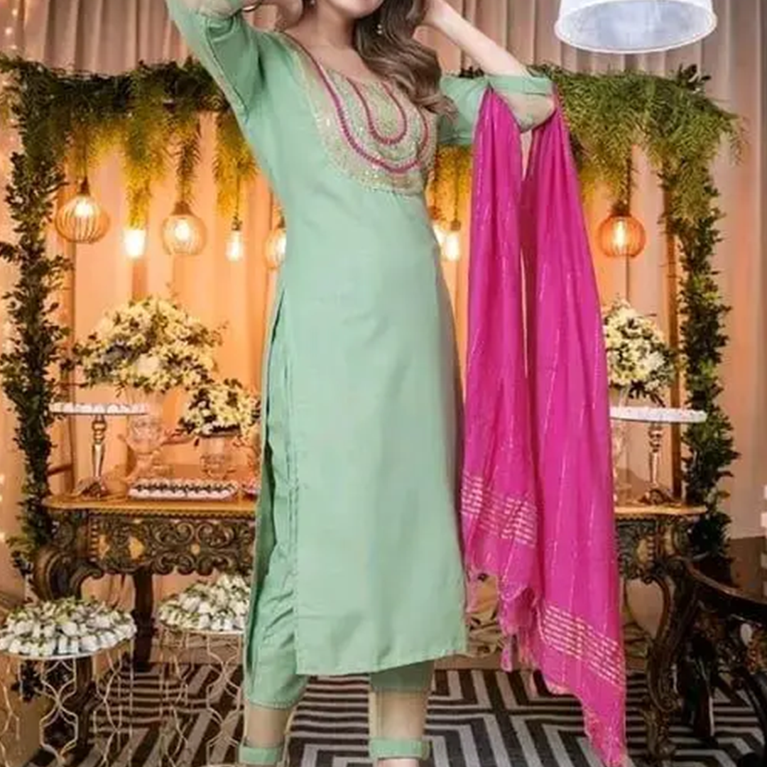 KHARIDLE Ethnic Wear Satin Saree - Image 4