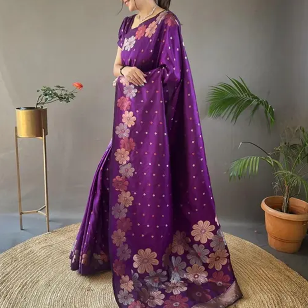 KHARIDLE Ethnic Wear Fancy Exclusive Banarasi Silk Saree - Image 3