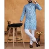 KHARIDLE Men's Crosschat Sequence Kurta Set