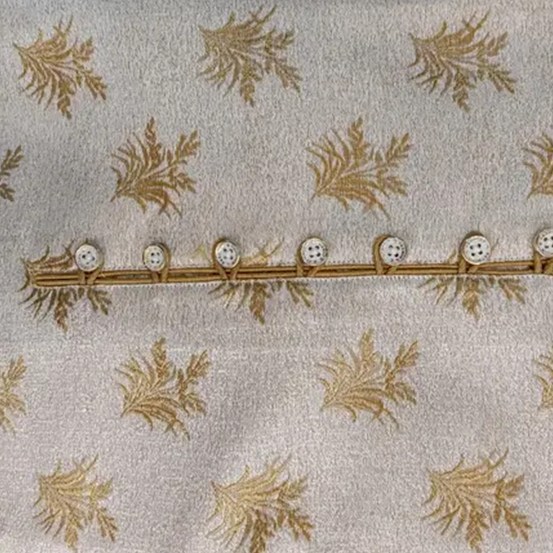 KHARIDLE Men's Men Glod Leaves Printed Kurta Set - Image 3