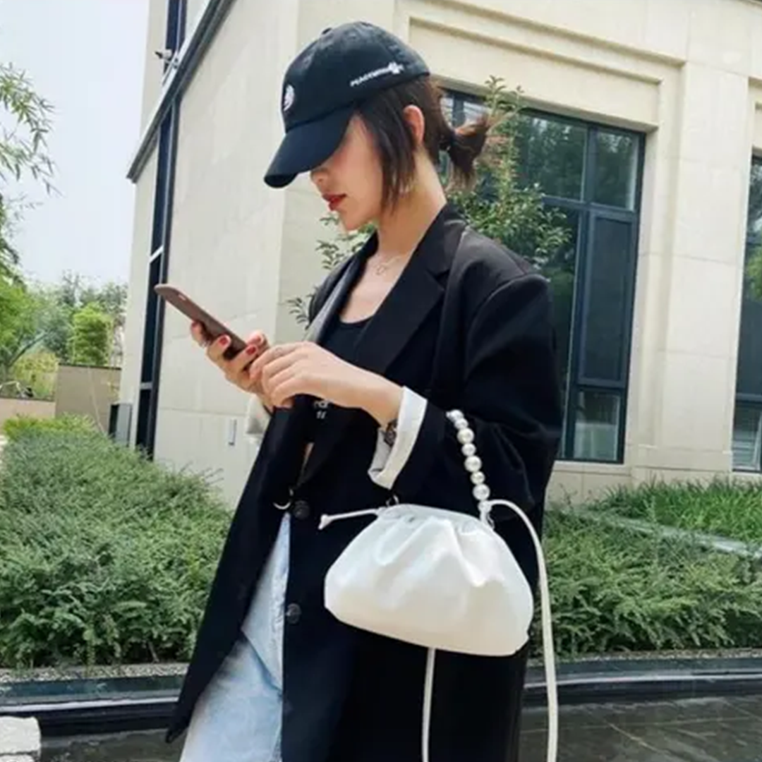 KHARIDLE Trendy Pearl Hand Bag