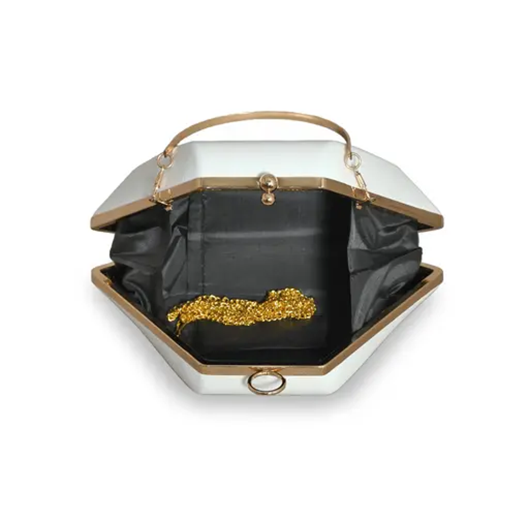 KHARIDLE White Pyramid Design Clutch - Image 2