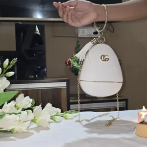 KHARIDLE White Oval Shaped Clutch