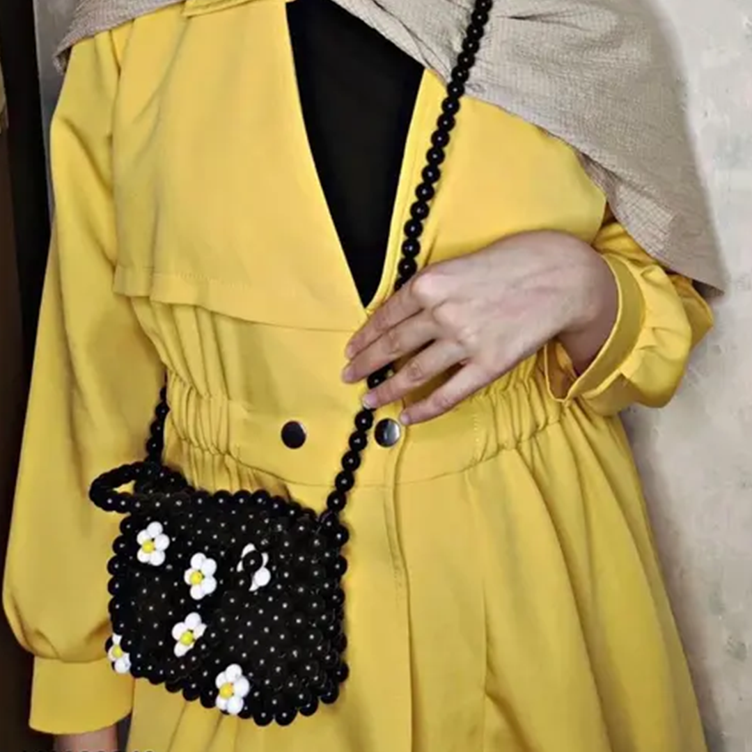 KHARIDLE Black Beads Hand Bag - Image 2