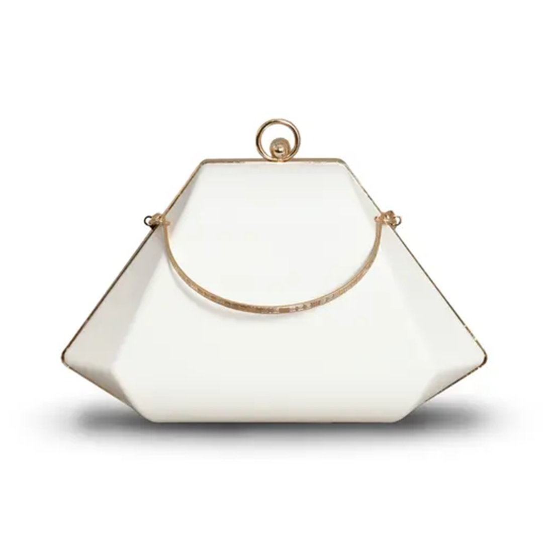 KHARIDLE White Pyramid Design Clutch - Image 4