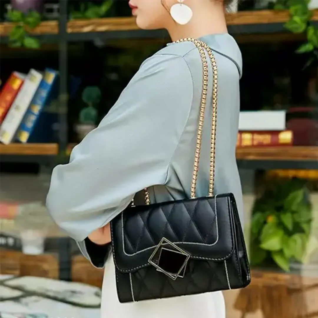 KHARIDLE Rectangle Fitting Chain Slingbag