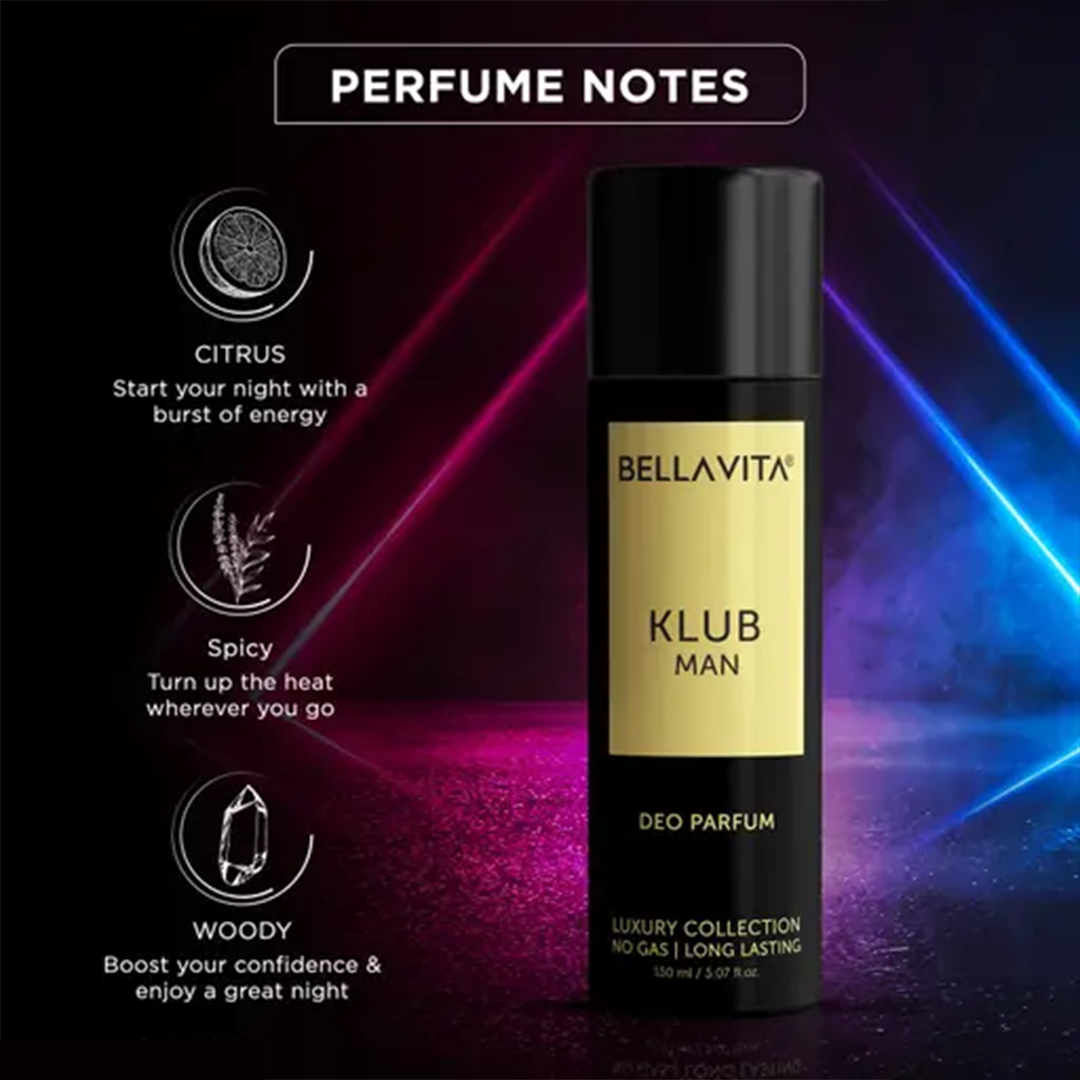 KHARIDLE Bellavita Luxury KLUB Man EDP Perfume 100 ML and KLUB Man Body Deodorant 150 ML - Image 2
