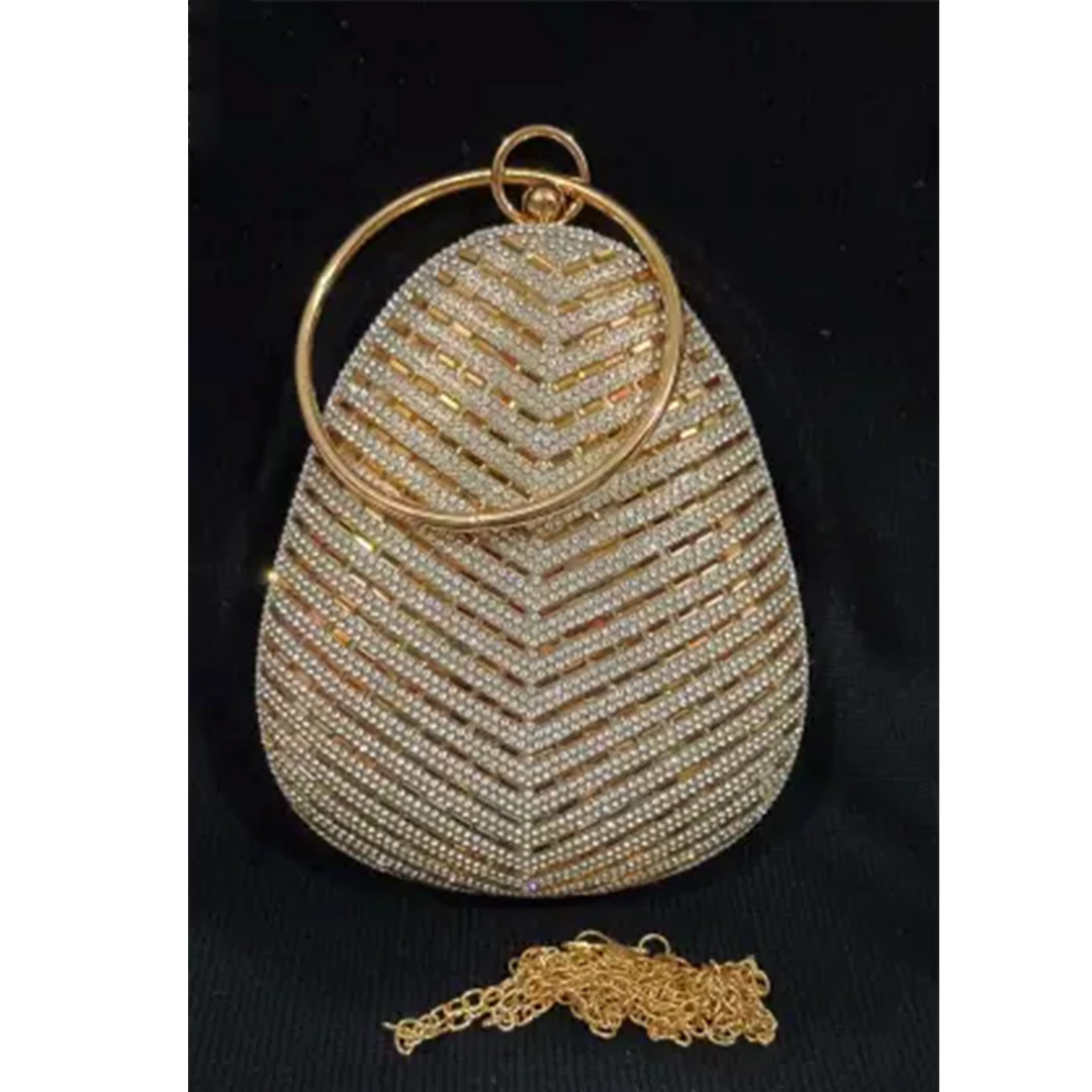 KHARIDLE Dazzling Chevron Crystal Clutch