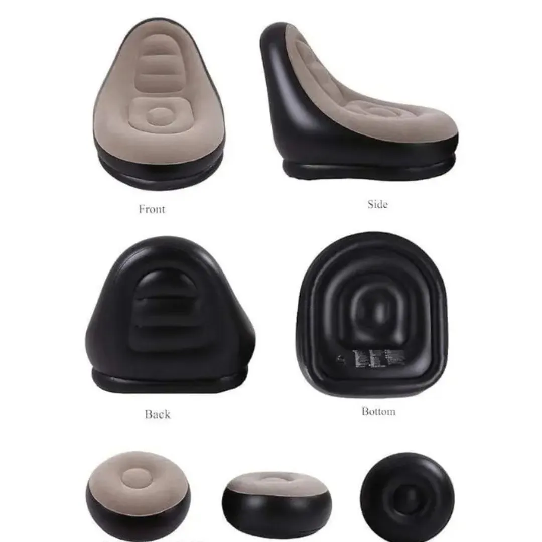 KHARIDLE Luxury Inflatable Lounge Chair & Ottoman Set with Electric Air Pump - Image 3