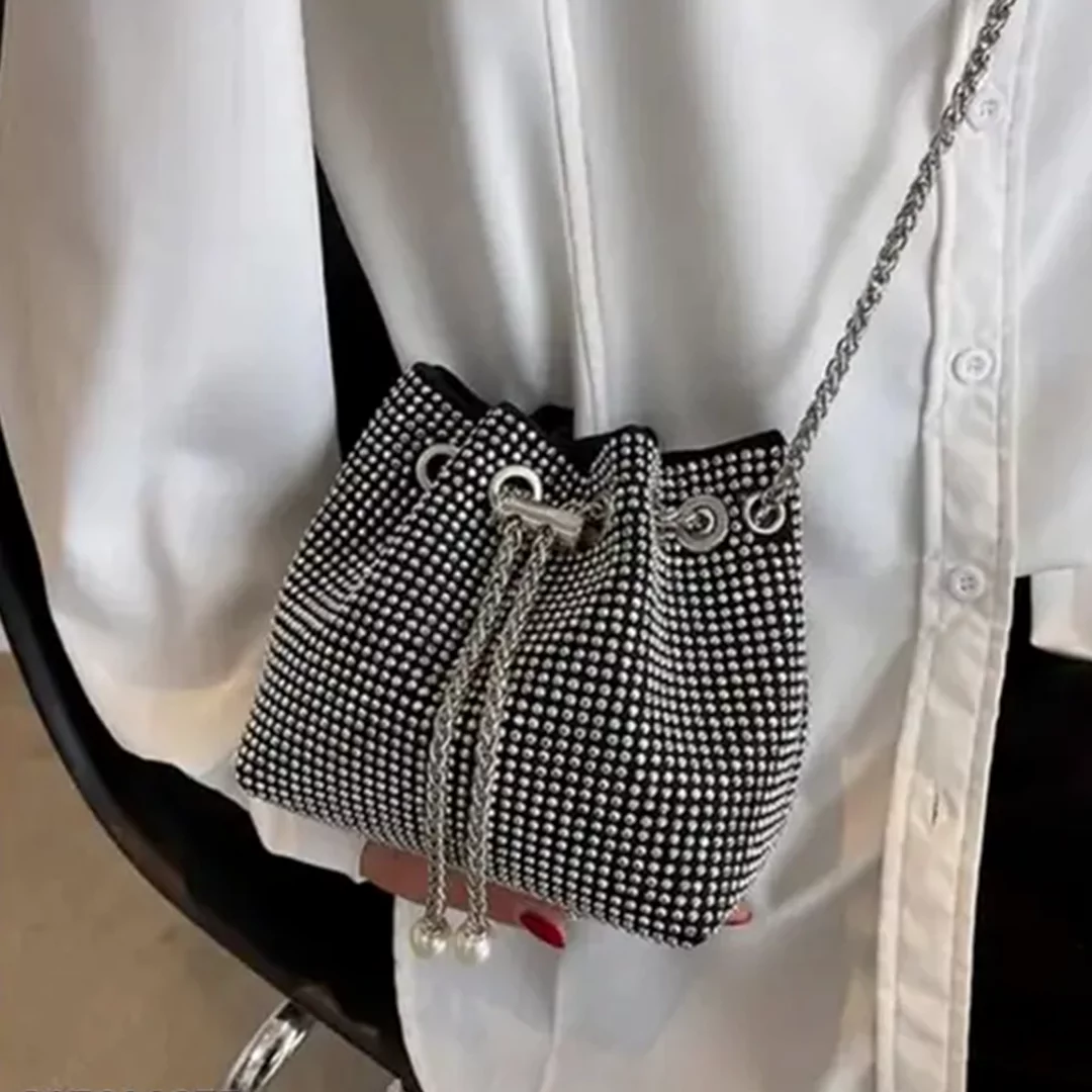 KHARIDLE Silver Spark Luxe Drawstring Pouch - Image 2