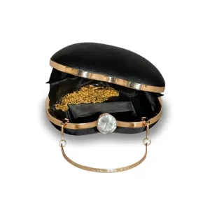 KHARIDLE Black Heart-Shaped Clutch