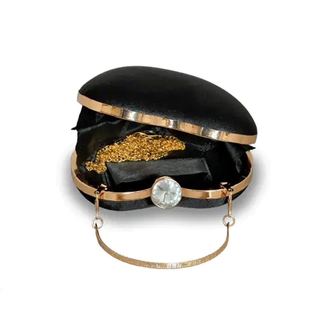 KHARIDLE Black Heart-Shaped Clutch - Image 4