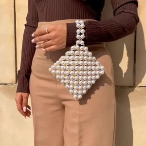 KHARIDLE Pearl Prism Purse Hand Bag