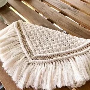 KHARIDLE Boho Macramé Fringe Sling Bag