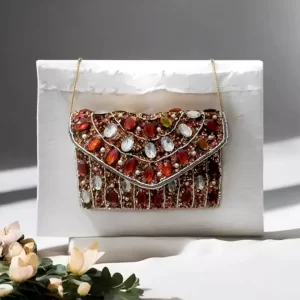 KHARIDLE Golden Gemstone Clutch