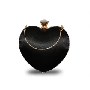 KHARIDLE Black Heart-Shaped Clutch