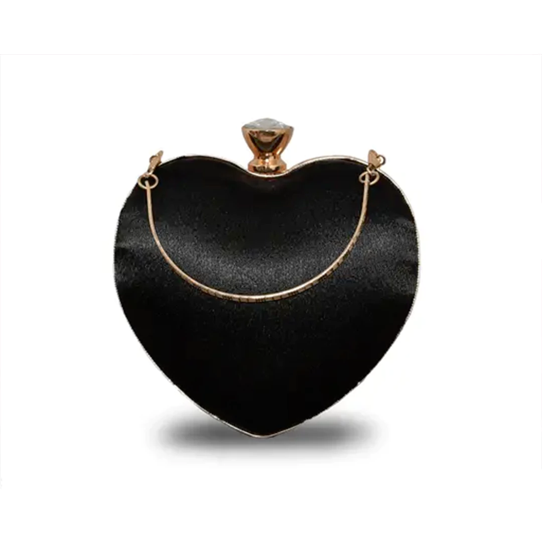 KHARIDLE Black Heart-Shaped Clutch - Image 2
