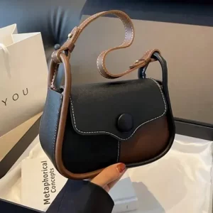 KHARIDLE Elegance Noir Saddle Sling Bag