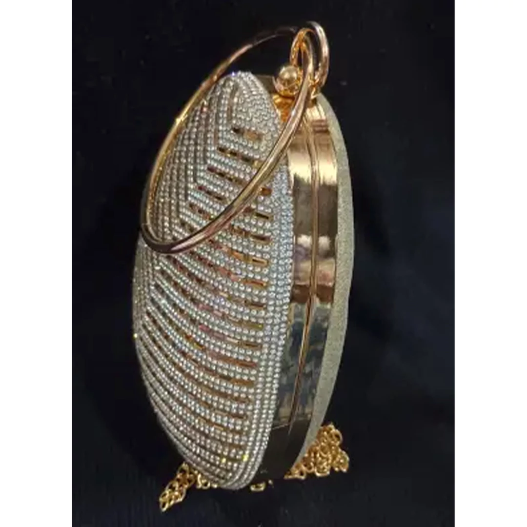 KHARIDLE Dazzling Chevron Crystal Clutch - Image 3