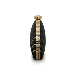 KHARIDLE Black & Gold Shell-Shaped Clutch