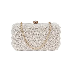 KHARIDLE Elegant Pearl-Embellished Clutch
