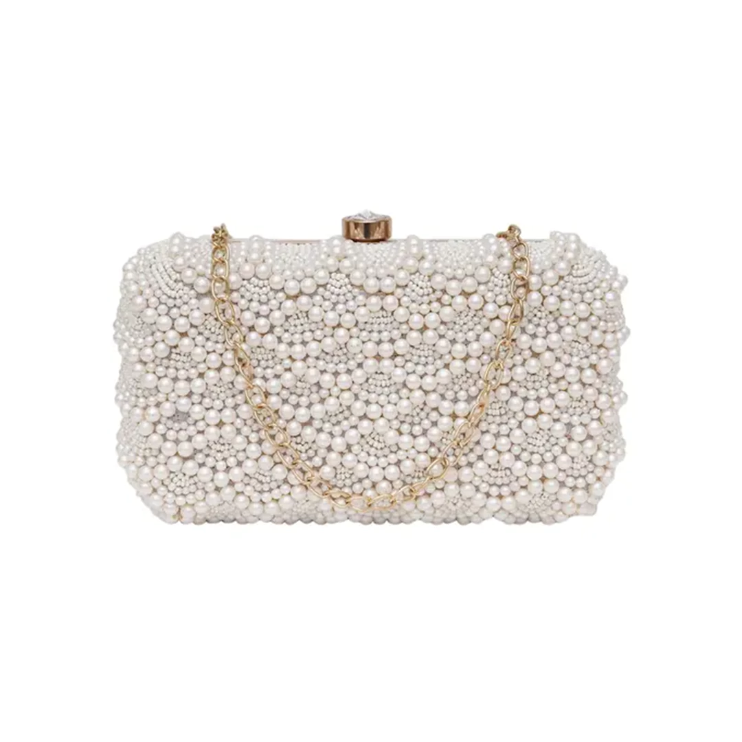 KHARIDLE Elegant Pearl-Embellished Clutch - Image 4