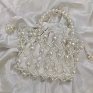 KHARIDLE Vintage Pearl Mesh Pouch