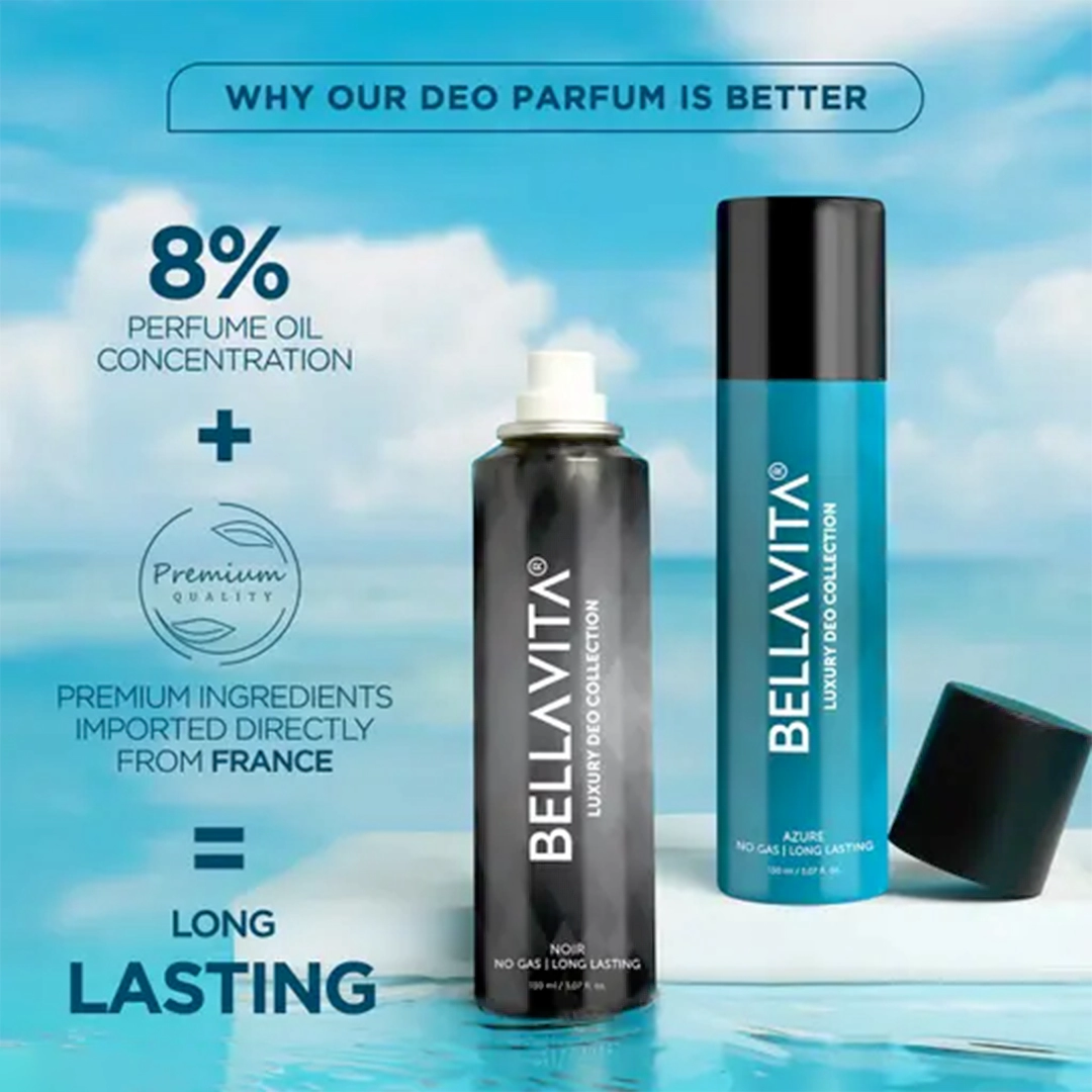 KHARIDLE Bellavita Perfume Deo Pack of 2 NOIR 150 ML + AZURE 150 ML - Image 2