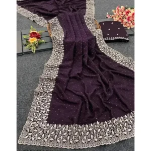 Vichitra Silk Embroidery Saree