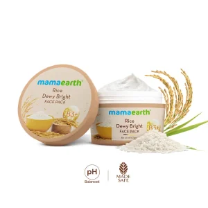 Mamaearth Rice Dewy Bright Face Pack with Rice Water & Niacinamide for For Glass Skin - 200 g
