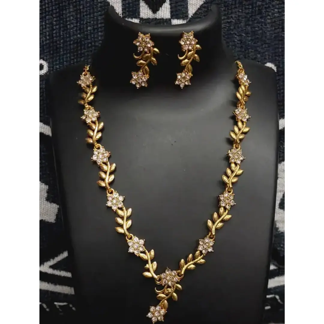 Unique Gold-Plated CZ Necklace - Image 3