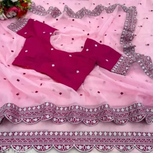Heavy Nylon Embroidery Saree