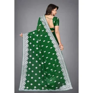 Silver Stone Embroidery Saree