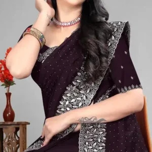 Vichitra Silk Embroidery Saree