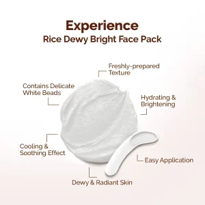 Mamaearth Rice Dewy Bright Face Pack with Rice Water & Niacinamide for For Glass Skin - 200 g