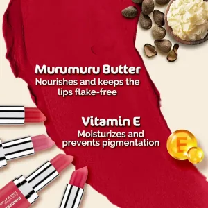 Mamaearth Creamy Matte Long Stay Lipstick with Murumuru Butter and Vitamin E - 4.2g | Pink Rose