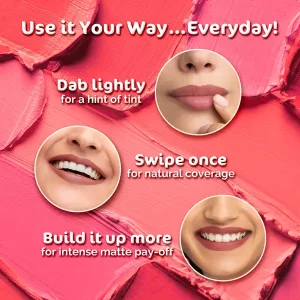 Mamaearth Creamy Matte Long Stay Lipstick with Murumuru Butter and Vitamin E - 4.2g | Pink Rose