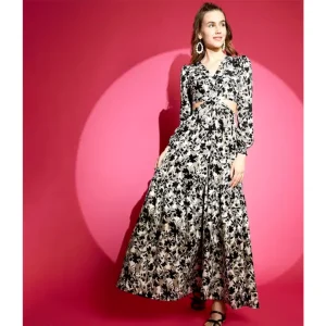 Sheetal Assoicates Women's Floral V-neck Multicolor Dresseses