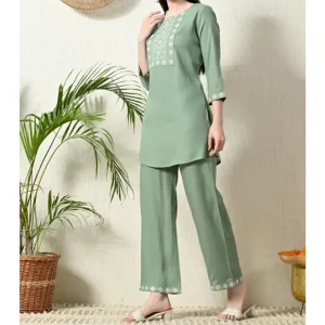 Tranquil Green Dreams Embroidered Cord Set