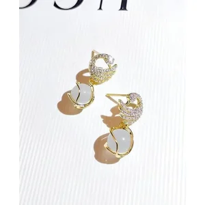 Golden Ripple Drop Earrings