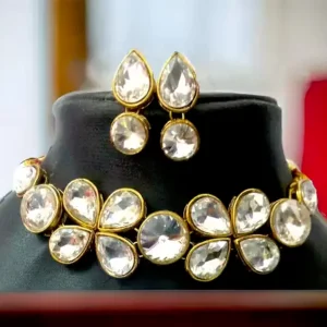 Classic White Kundan Choker Set