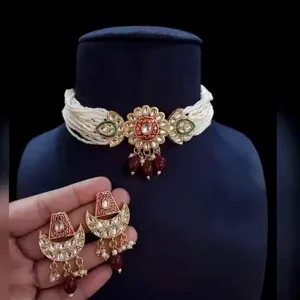 Traditional Kundan Drop Choker Set