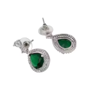 Emerald Green Teardrop American Diamond Set