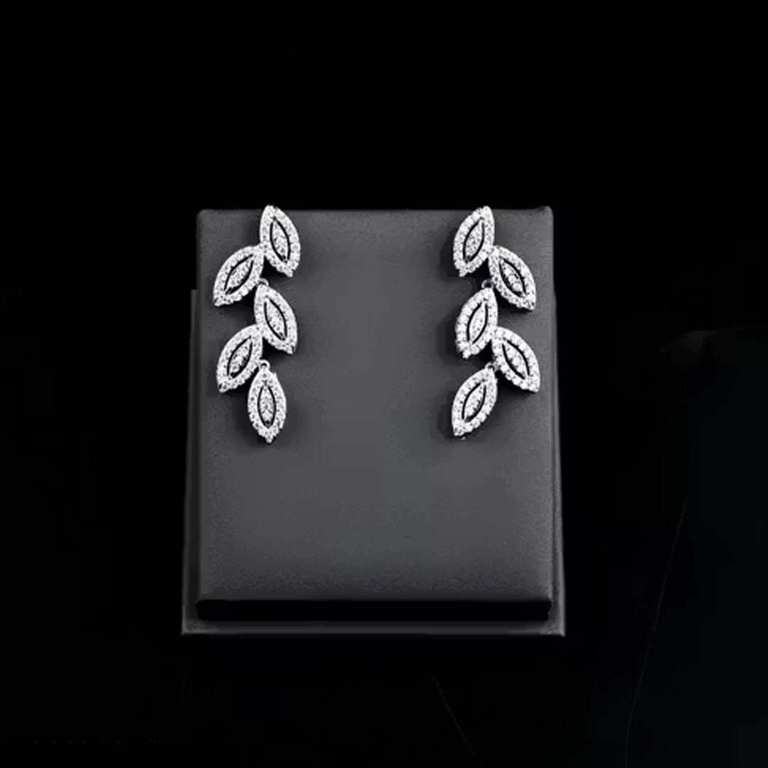 Floral Leaf Design American Diamond Set - Image 2