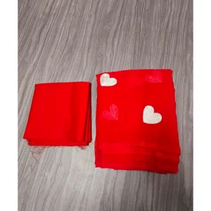 Red Heart Motif Georgette Saree