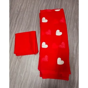 Red Heart Motif Georgette Saree