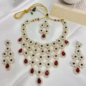 Ruby Drop American Diamond Set