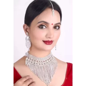 Silver Fringe American Diamond Set