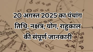 20 अगस्त 2025 का पंचांग