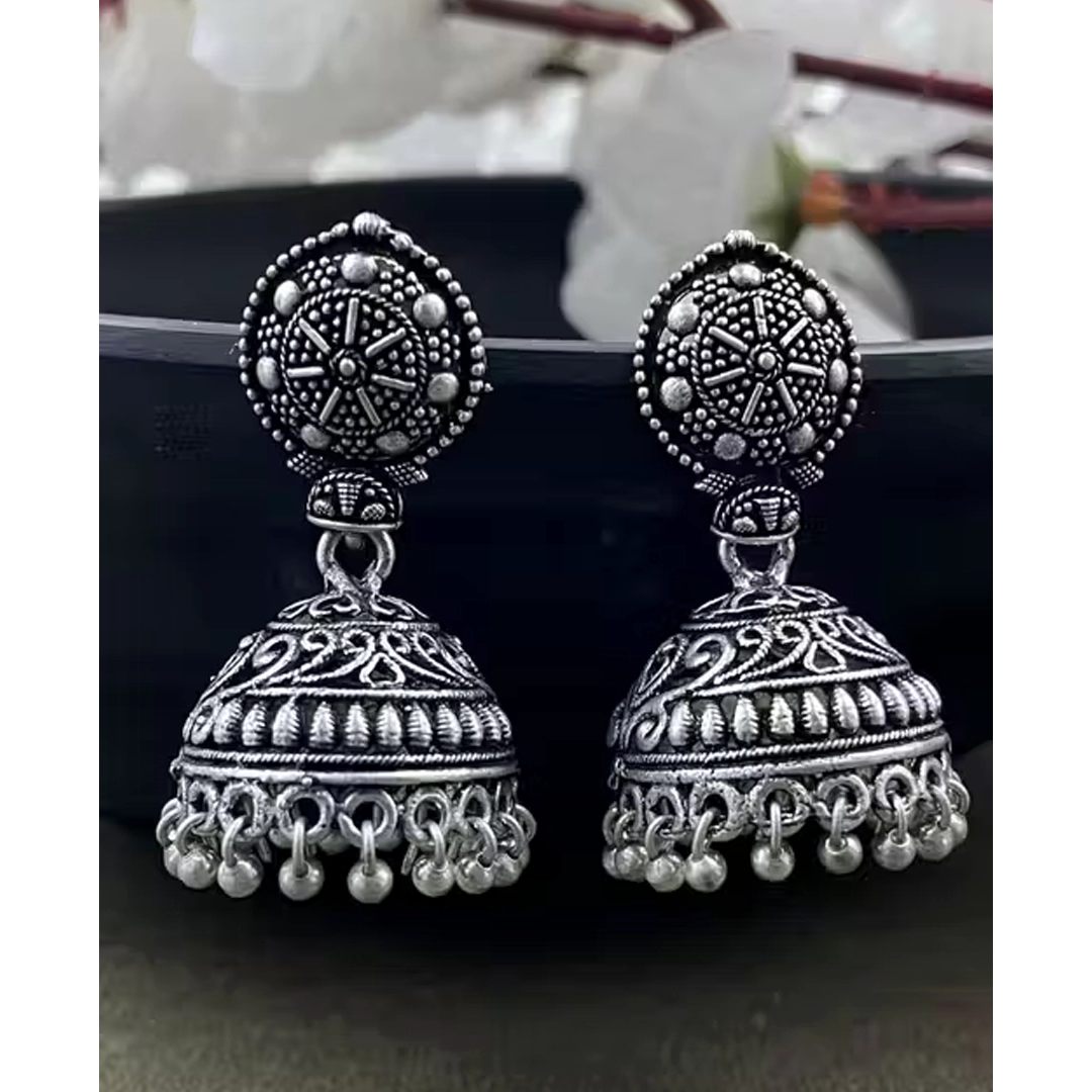 Antique Silver Oxidised Jewellery Set - Image 2